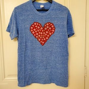 Human Rights Campaign Heart t shirt. Single stitch